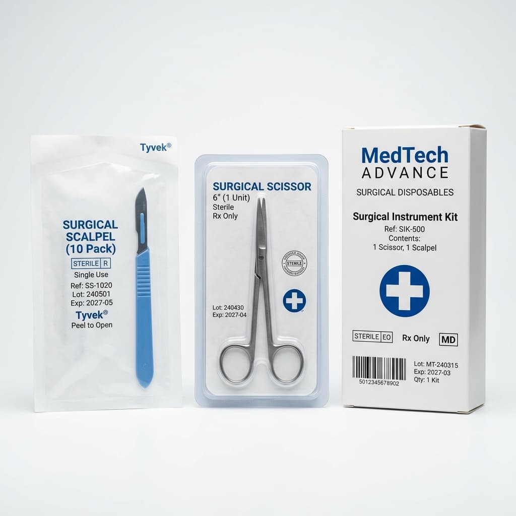 Medical device packaging with sterile pouches and thermoformed trays