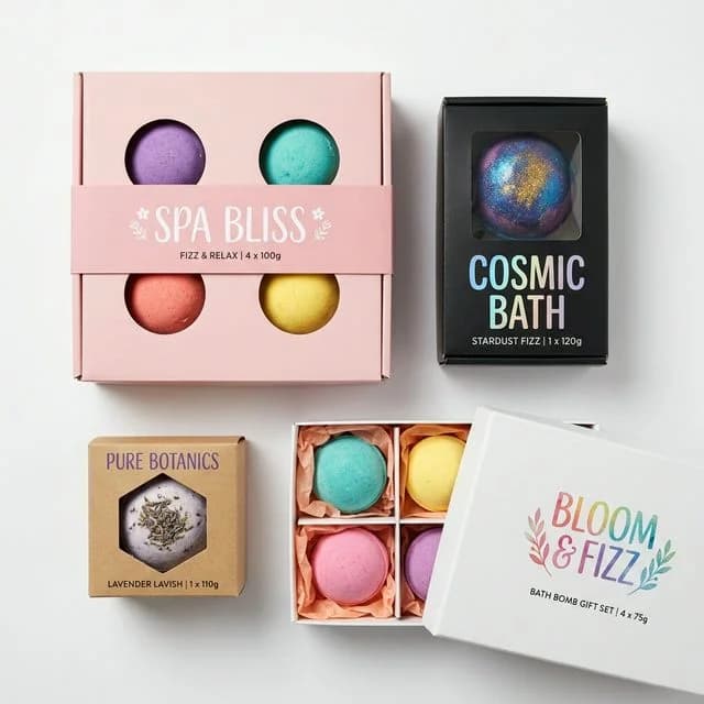 Custom Bath Bomb Boxes